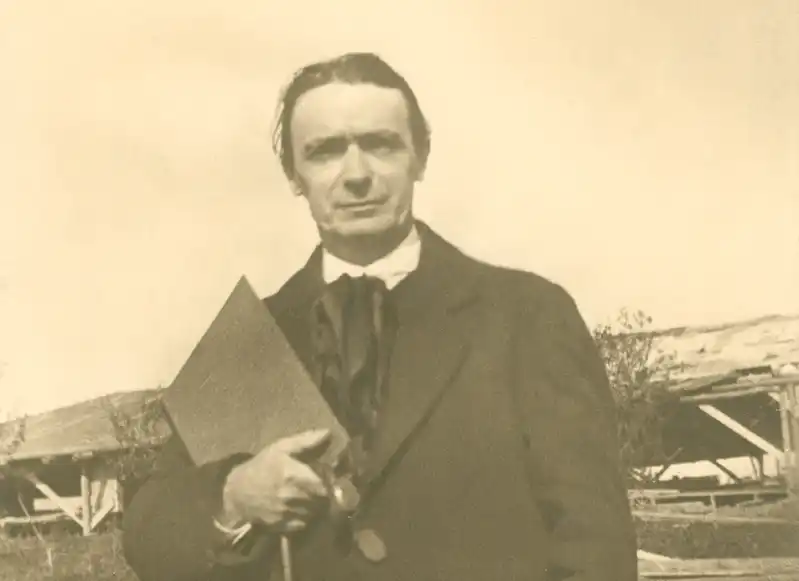 Historisches Foto von Rudolf Steiner in Dornach im Jahr 1921.